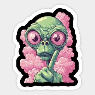 Cosmic Command: The Pointing Alien Sticker